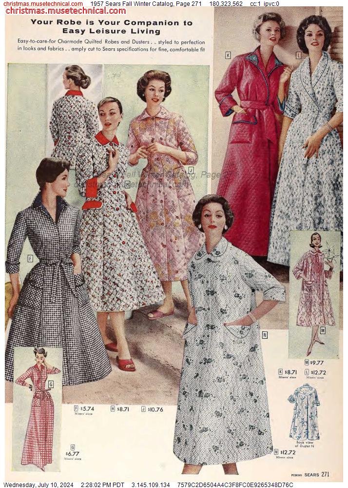 1957 Sears Fall Winter Catalog, Page 271