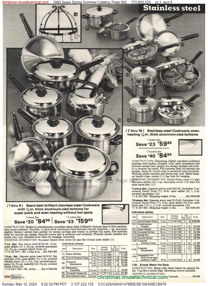 1980 Sears Spring Summer Catalog, Page 992