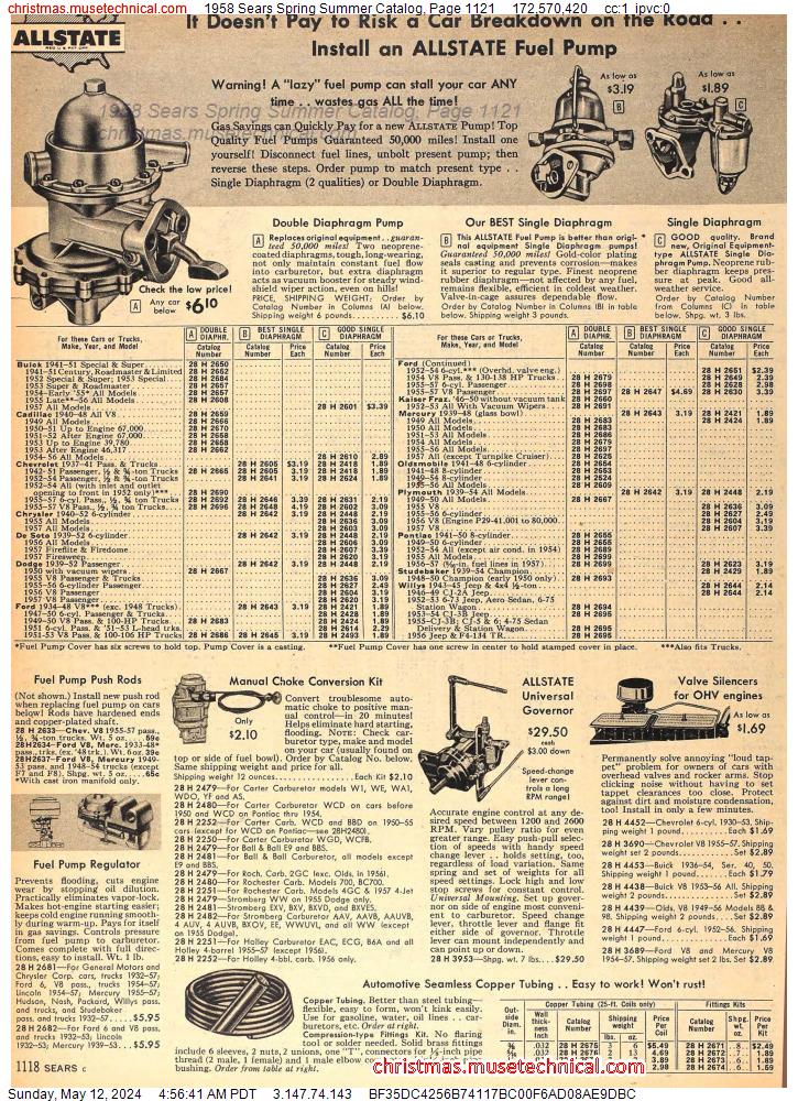 1958 Sears Spring Summer Catalog, Page 1121