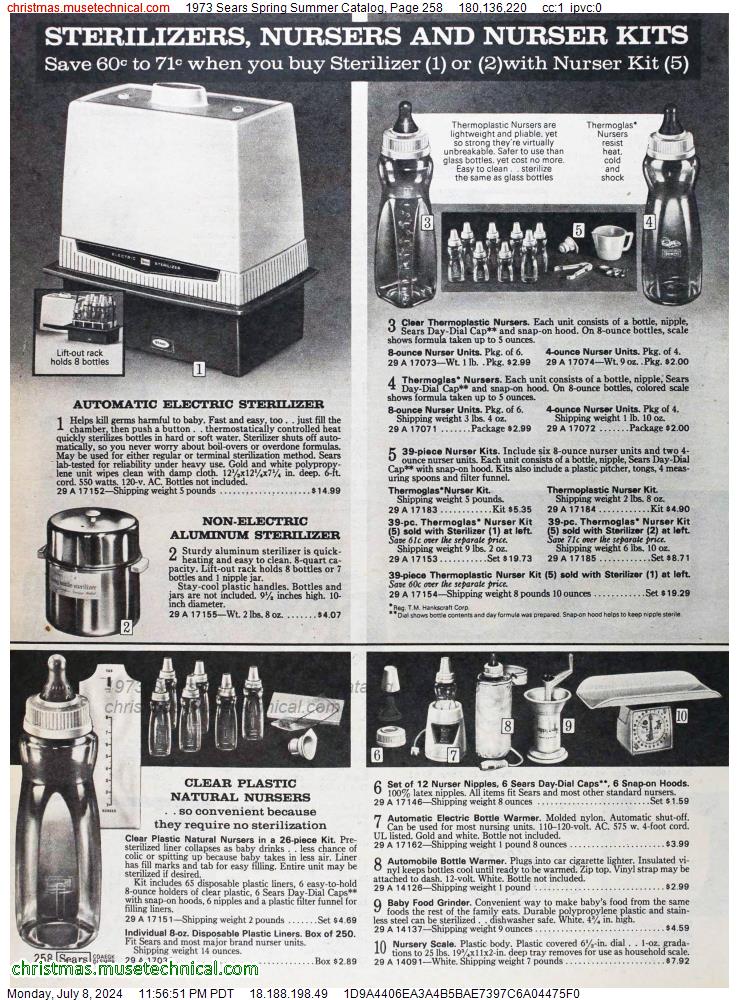 1973 Sears Spring Summer Catalog, Page 258