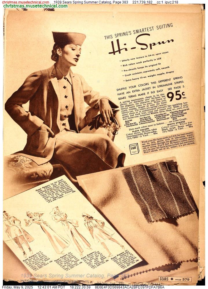1939 Sears Spring Summer Catalog, Page 383