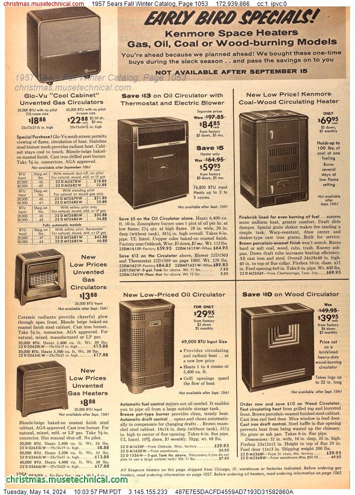 1957 Sears Fall Winter Catalog, Page 1053