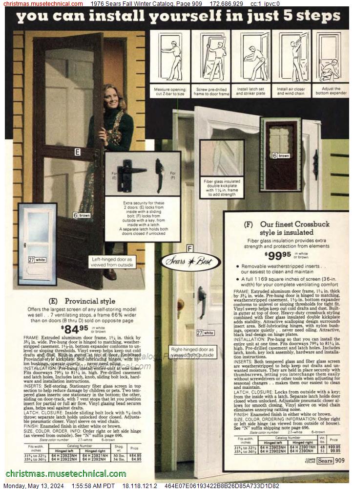 1976 Sears Fall Winter Catalog, Page 909
