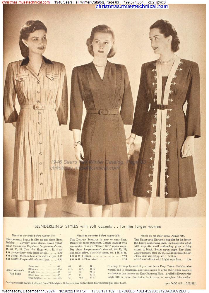 1946 Sears Fall Winter Catalog, Page 83