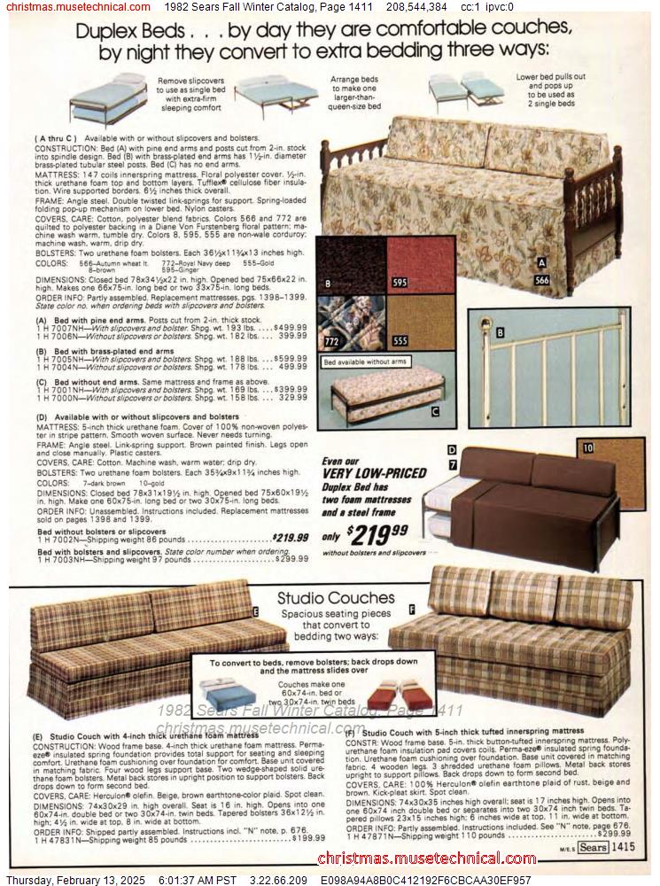 1982 Sears Fall Winter Catalog, Page 1411