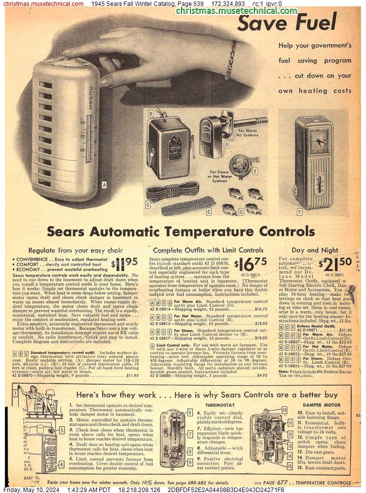 1945 Sears Fall Winter Catalog, Page 539