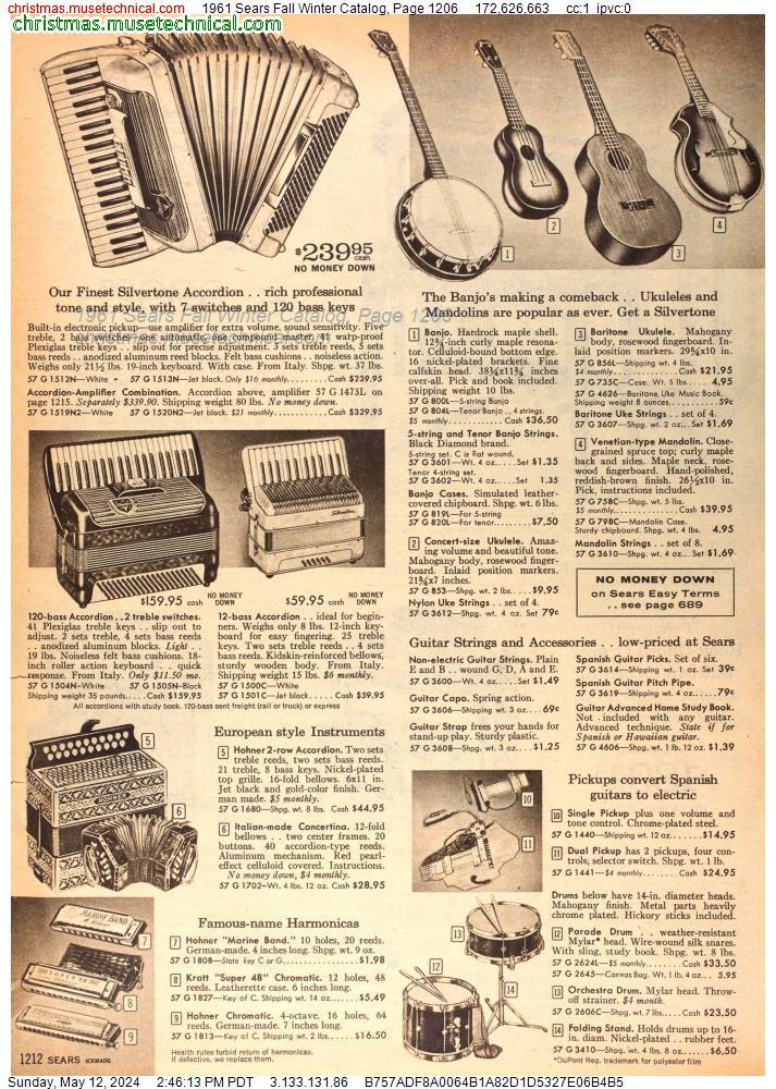 1961 Sears Fall Winter Catalog, Page 1206