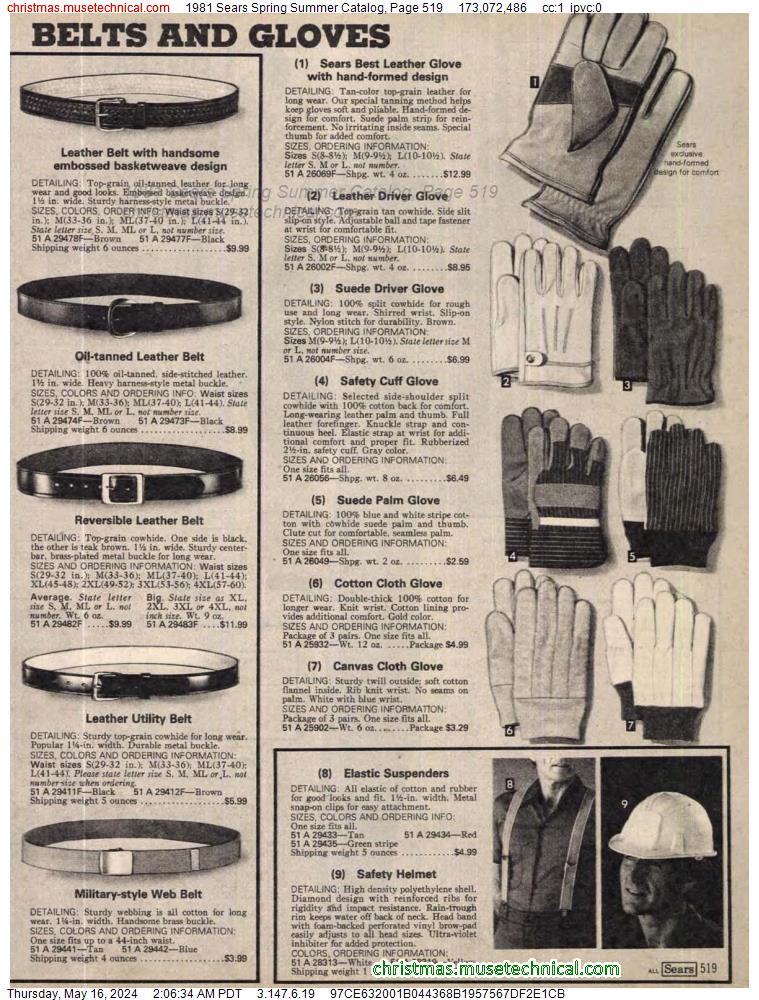 1981 Sears Spring Summer Catalog, Page 519