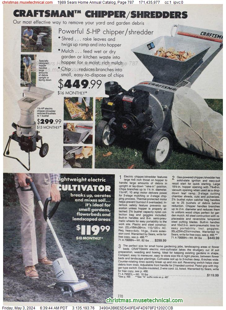 1989 Sears Home Annual Catalog, Page 787