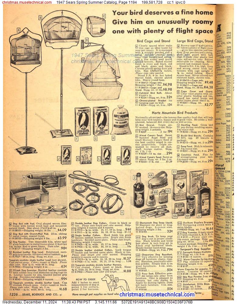 1947 Sears Spring Summer Catalog, Page 1194