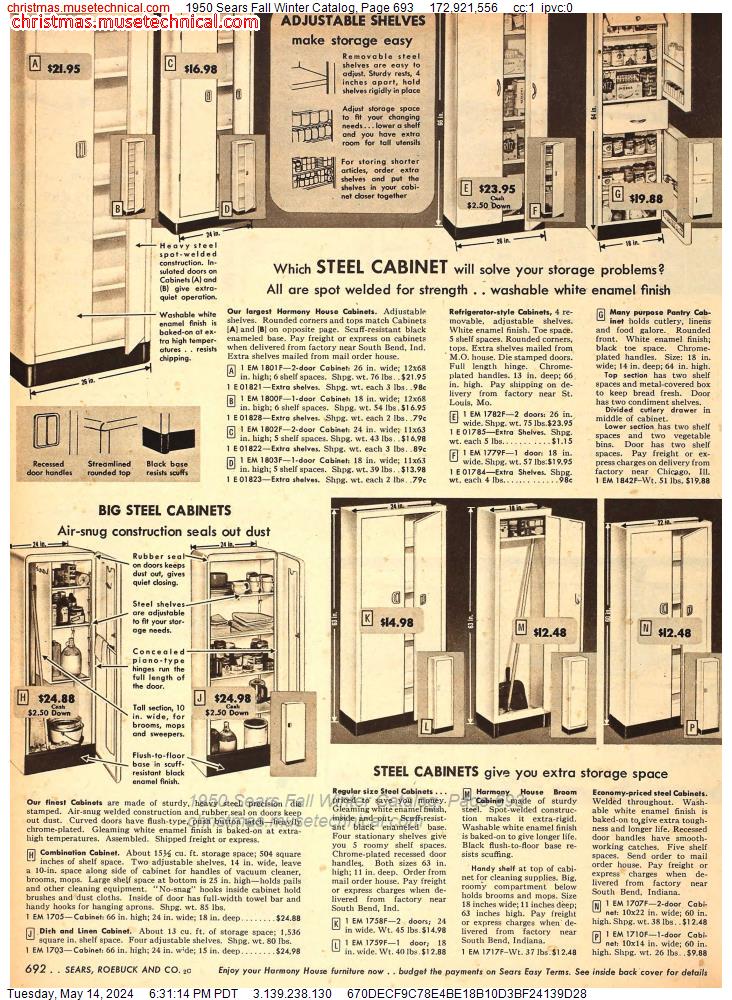 1950 Sears Fall Winter Catalog, Page 693