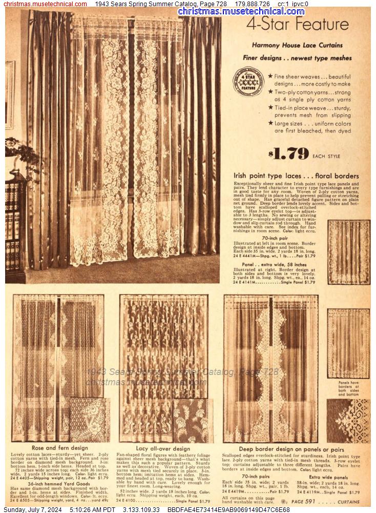 1943 Sears Spring Summer Catalog, Page 728
