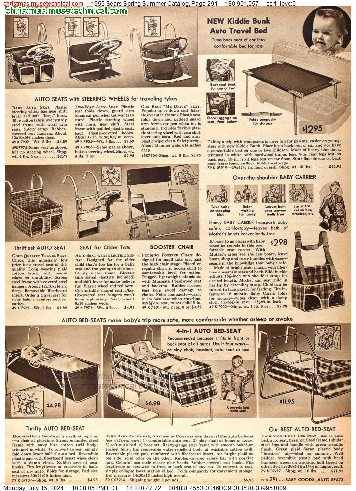 1955 Sears Spring Summer Catalog, Page 291