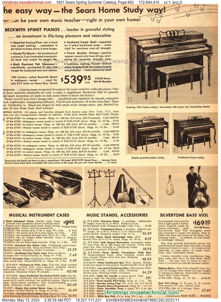 1951 Sears Spring Summer Catalog, Page 662