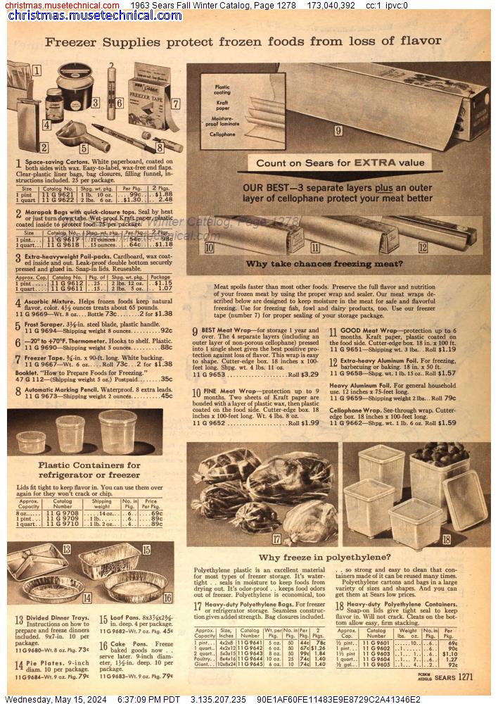 1963 Sears Fall Winter Catalog, Page 1278