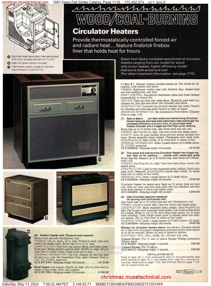 1981 Sears Fall Winter Catalog, Page 1119