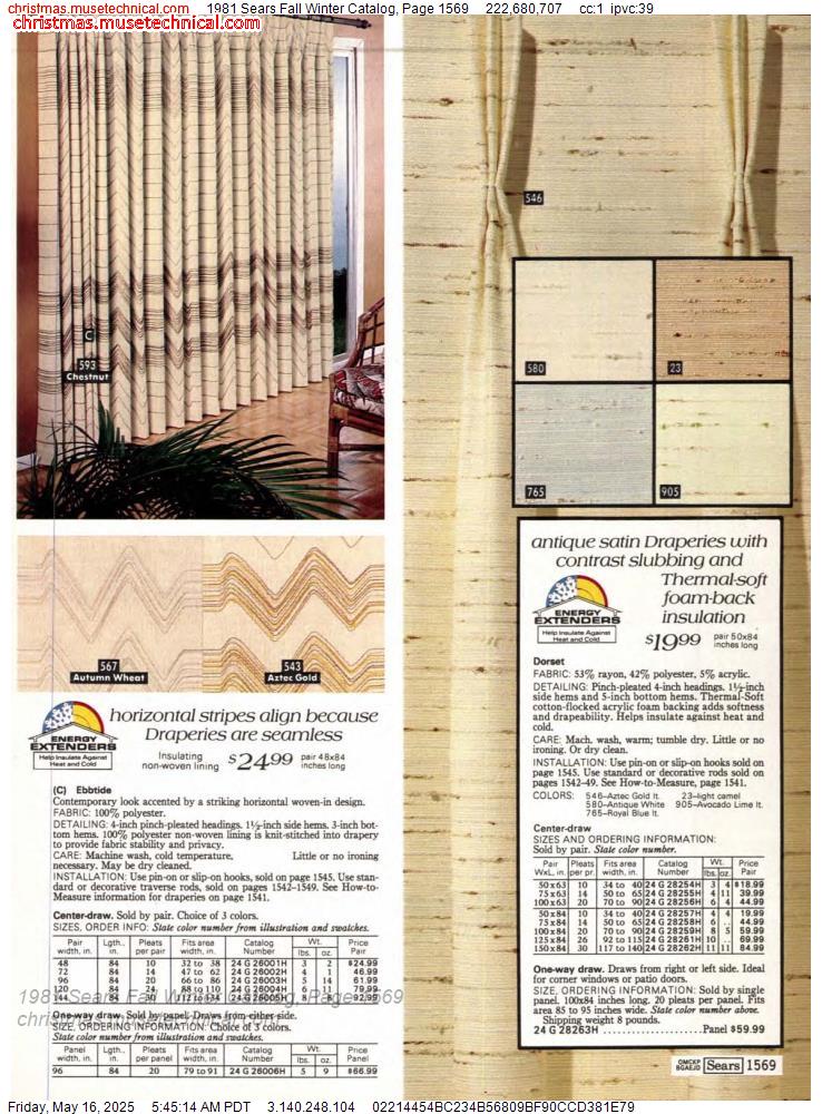 1981 Sears Fall Winter Catalog, Page 1569