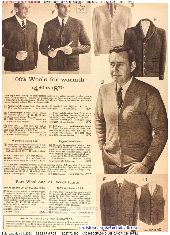 1960 Sears Fall Winter Catalog, Page 689