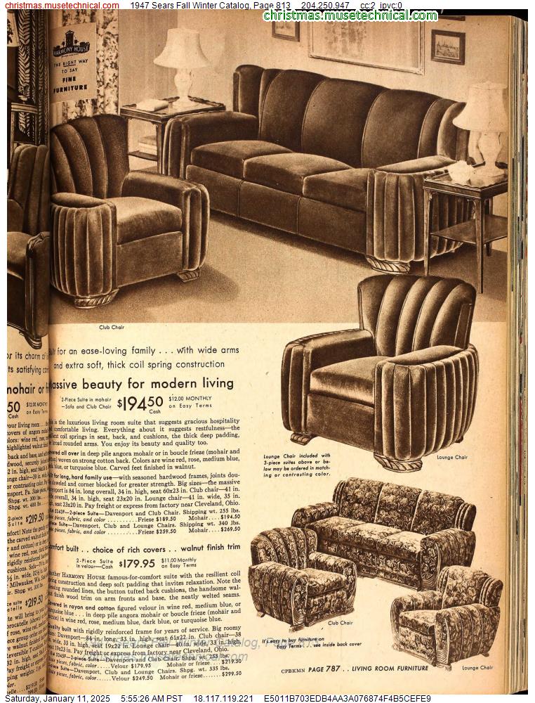 1947 Sears Fall Winter Catalog, Page 813