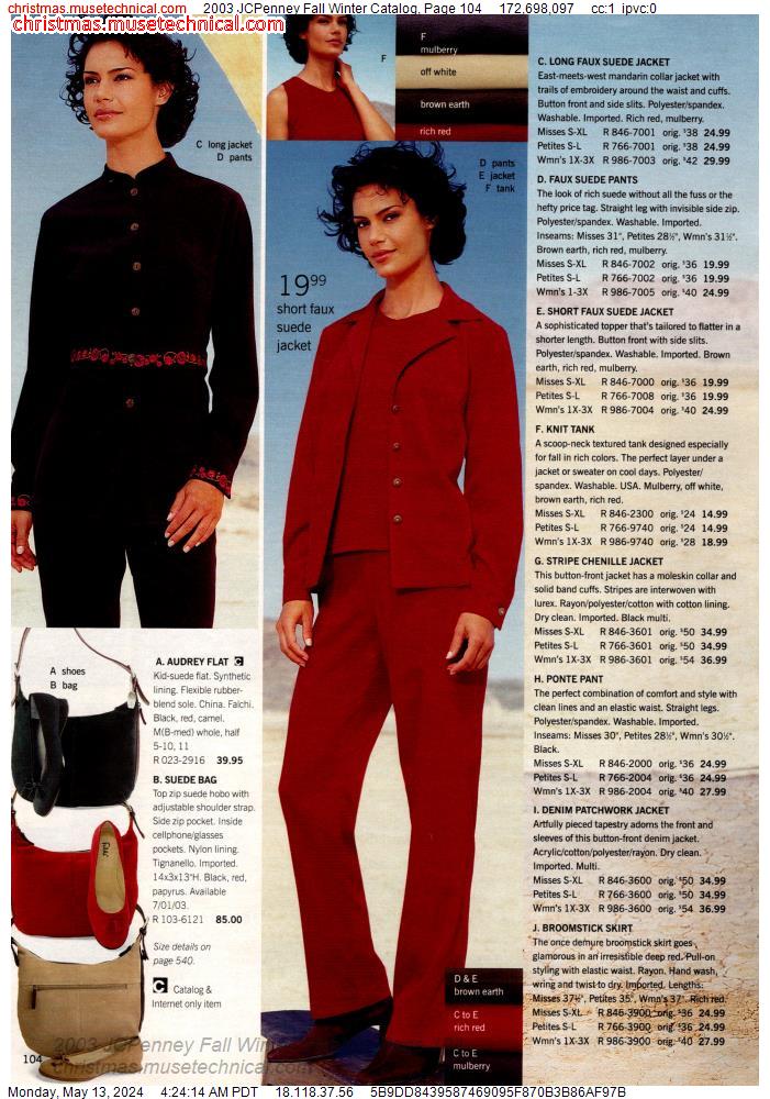 2003 JCPenney Fall Winter Catalog, Page 104