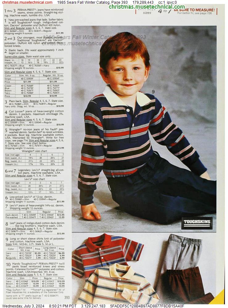 1985 Sears Fall Winter Catalog, Page 393