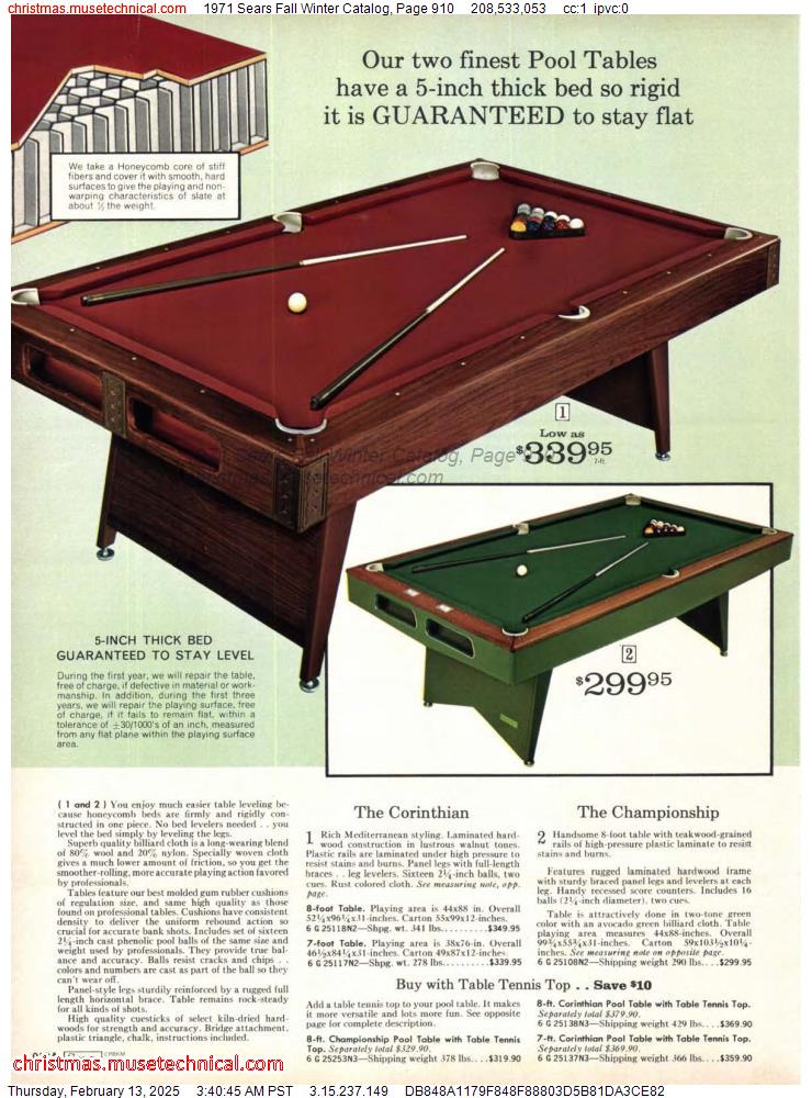 1971 Sears Fall Winter Catalog, Page 910