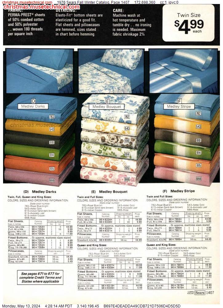 1976 Sears Fall Winter Catalog, Page 1407