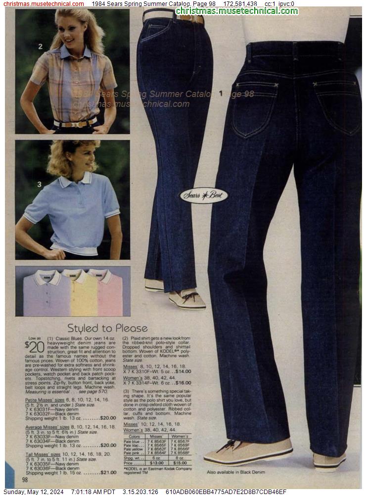 1984 Sears Spring Summer Catalog, Page 98