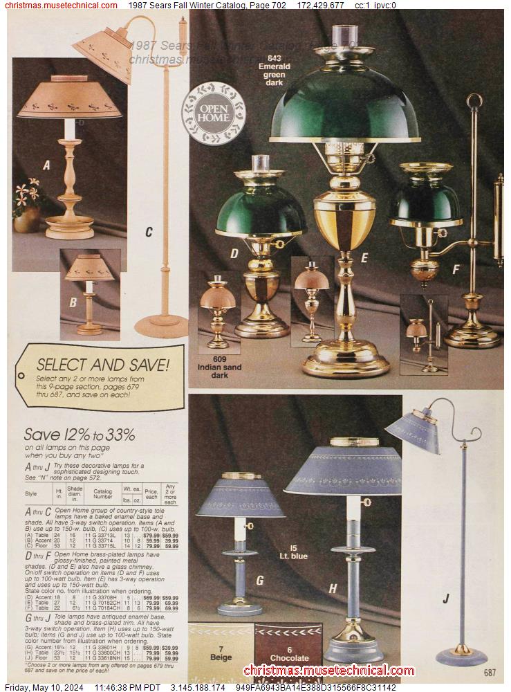 1987 Sears Fall Winter Catalog, Page 702