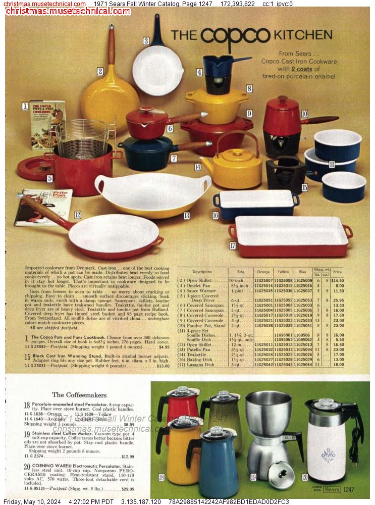 1971 Sears Fall Winter Catalog, Page 1247