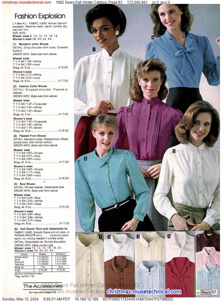 1982 Sears Fall Winter Catalog, Page 63