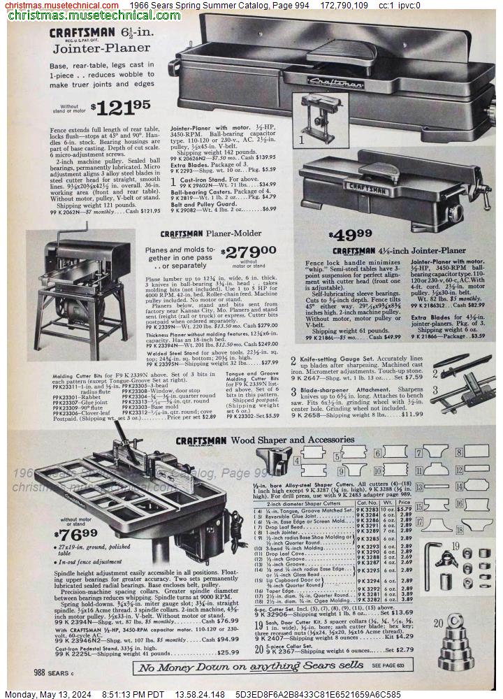 1966 Sears Spring Summer Catalog, Page 994