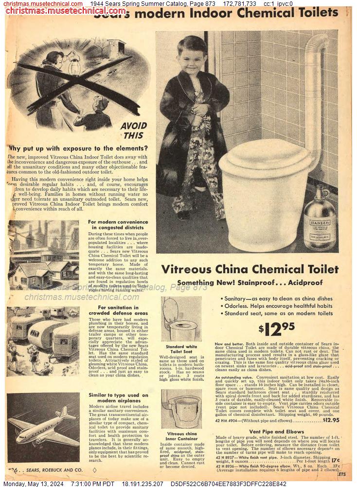 1944 Sears Spring Summer Catalog, Page 873