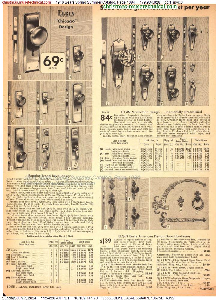 1946 Sears Spring Summer Catalog, Page 1084
