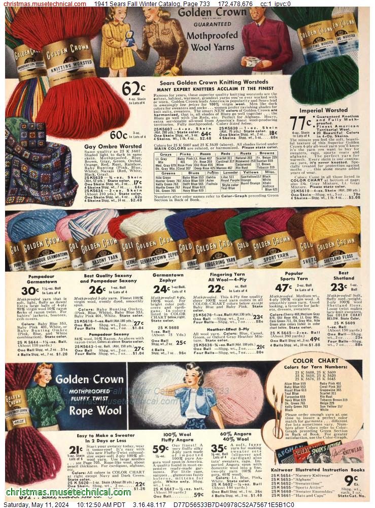 1941 Sears Fall Winter Catalog, Page 733
