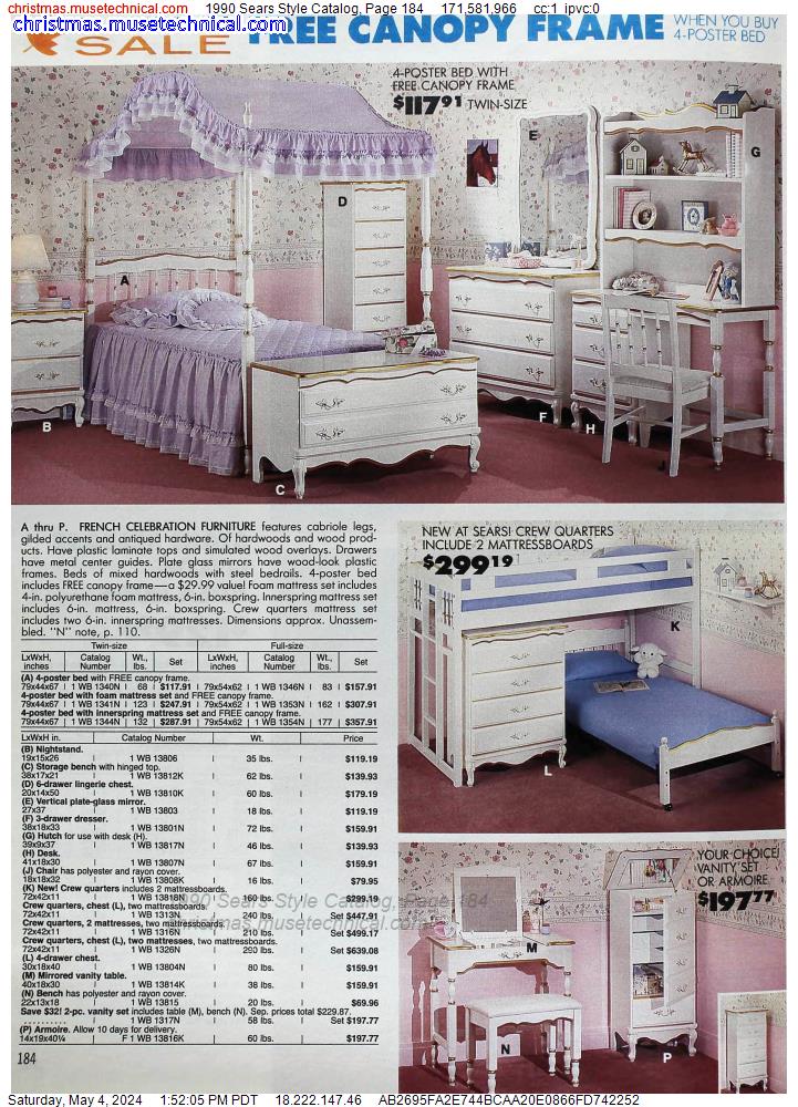 1990 Sears Style Catalog, Page 184
