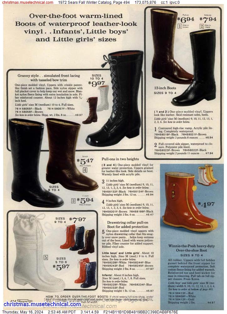 1972 Sears Fall Winter Catalog, Page 494