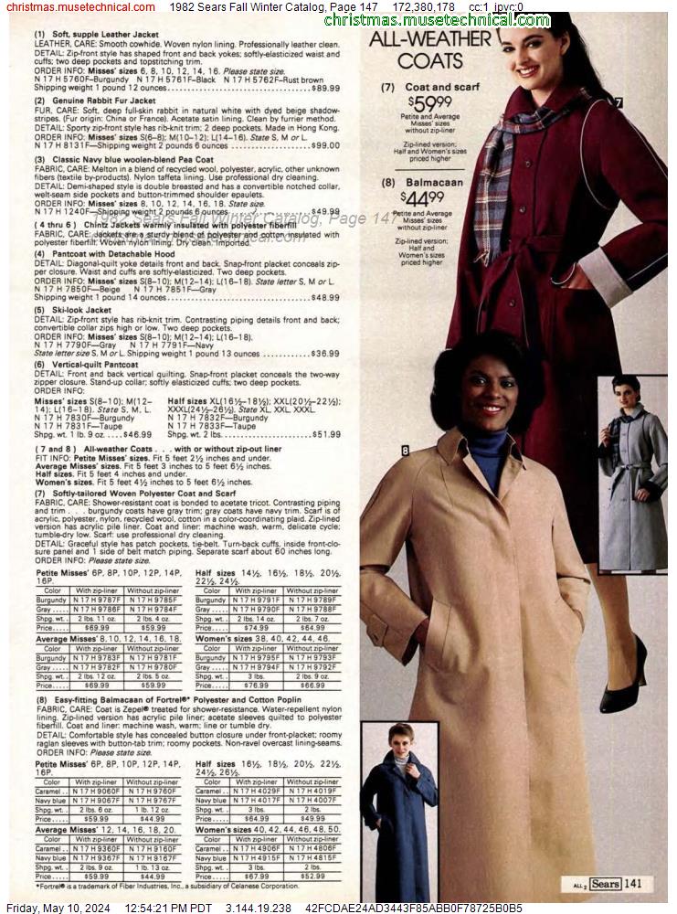 1982 Sears Fall Winter Catalog, Page 147