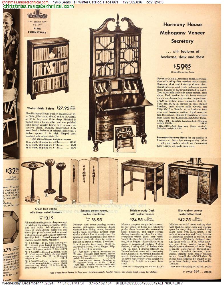 1946 Sears Fall Winter Catalog, Page 861