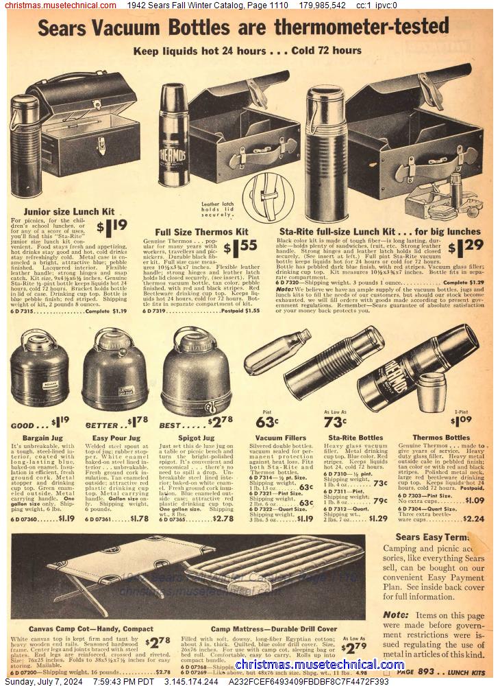 1942 Sears Fall Winter Catalog, Page 1110
