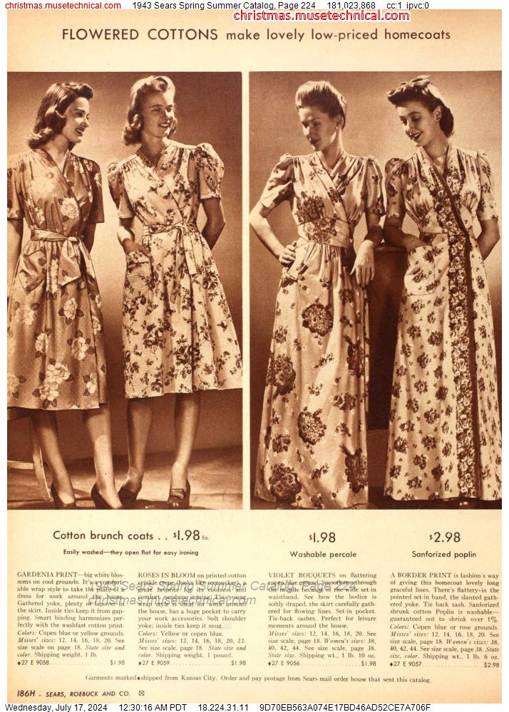 1943 Sears Spring Summer Catalog, Page 224