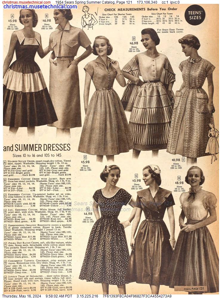 1954 Sears Spring Summer Catalog, Page 121