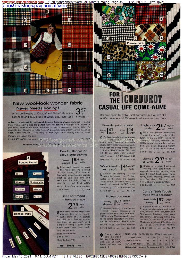 1970 Montgomery Ward Fall Winter Catalog, Page 350