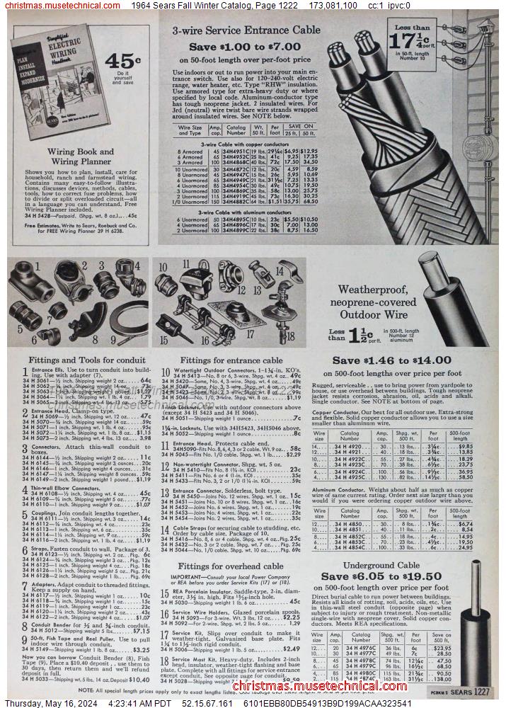 1964 Sears Fall Winter Catalog, Page 1222