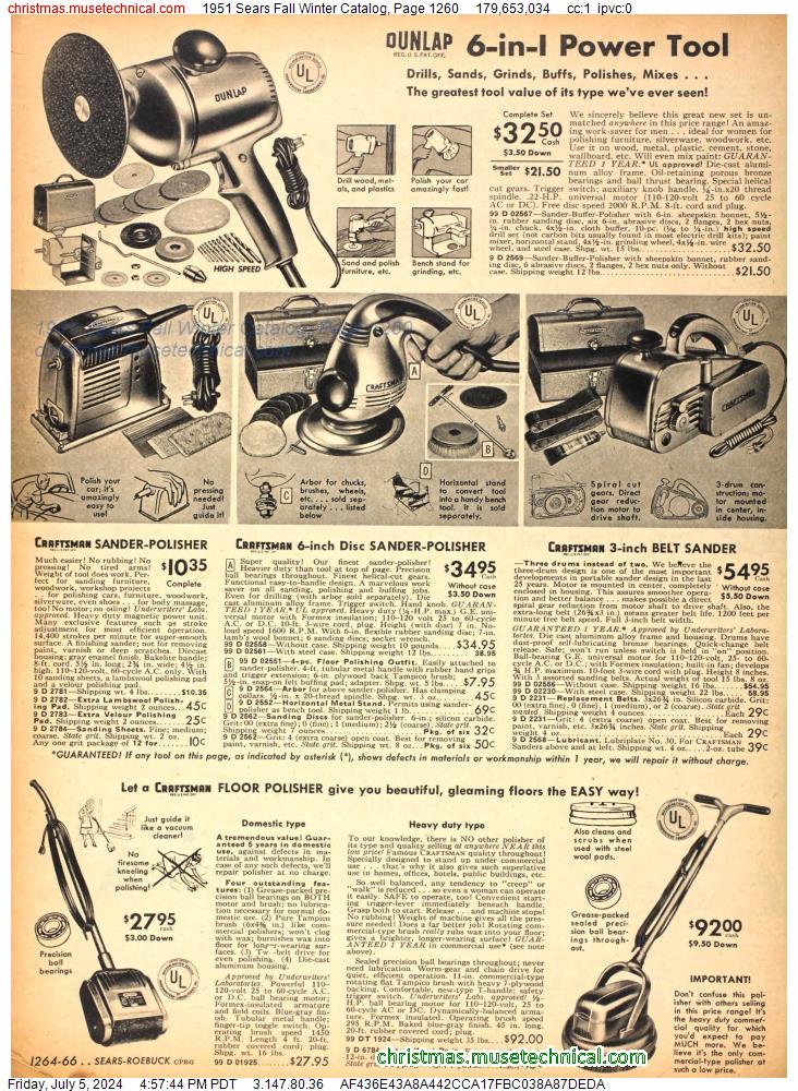 1951 Sears Fall Winter Catalog, Page 1260