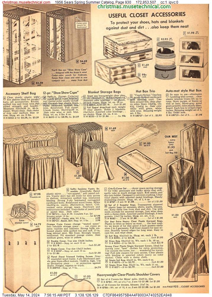 1956 Sears Spring Summer Catalog, Page 930