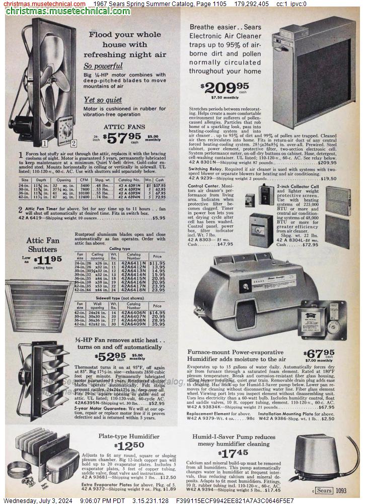 1967 Sears Spring Summer Catalog, Page 1105