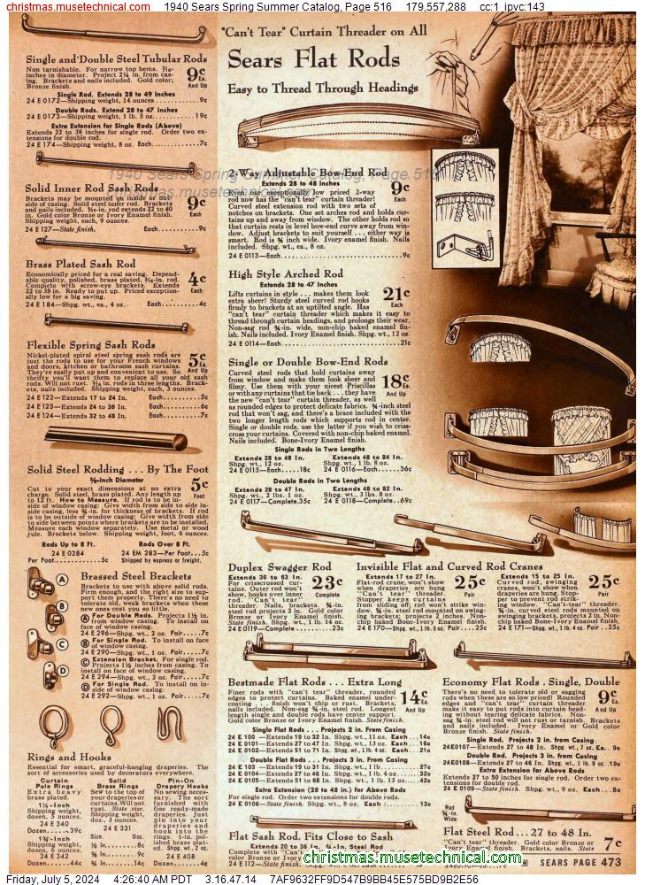 1940 Sears Spring Summer Catalog, Page 516