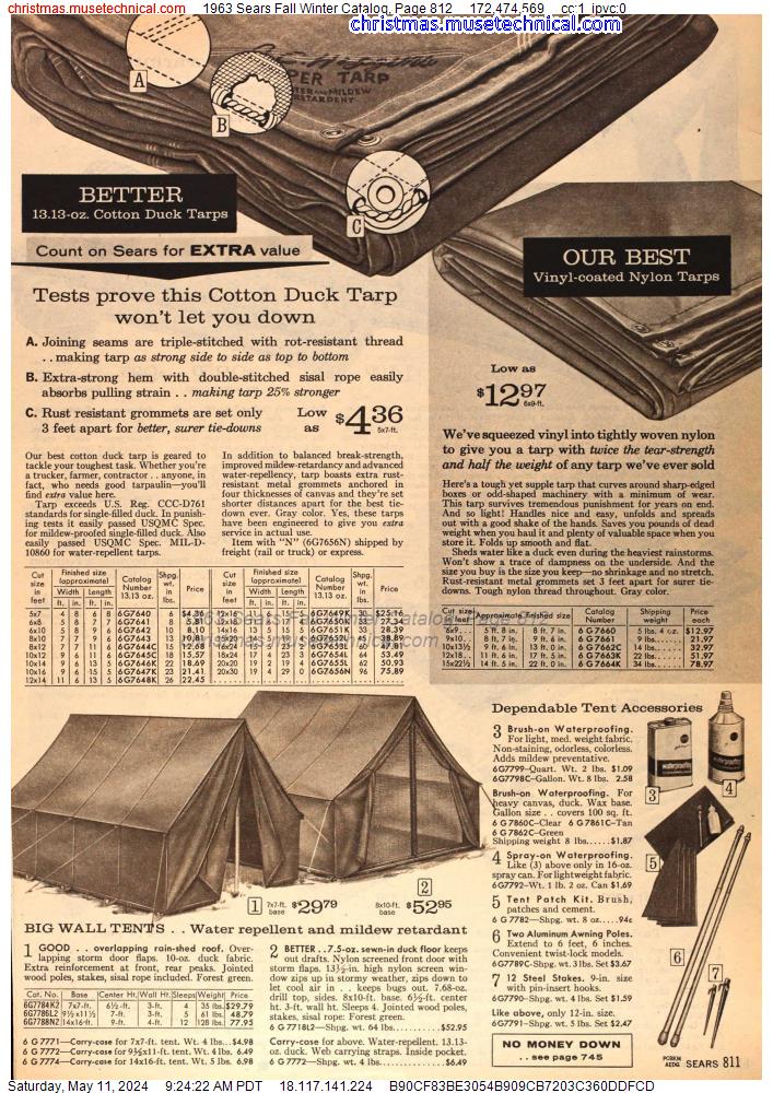 1963 Sears Fall Winter Catalog, Page 812