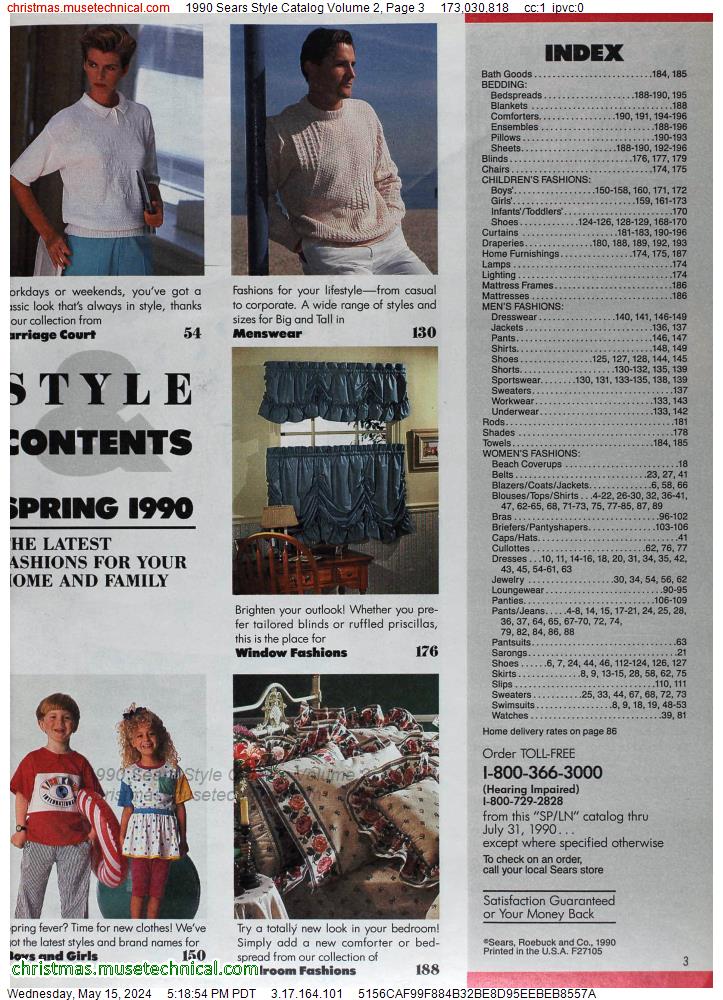 1990 Sears Style Catalog Volume 2, Page 3 - Catalogs & Wishbooks